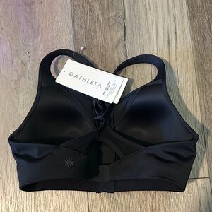 Athleta Black Zip Front Sports Bra